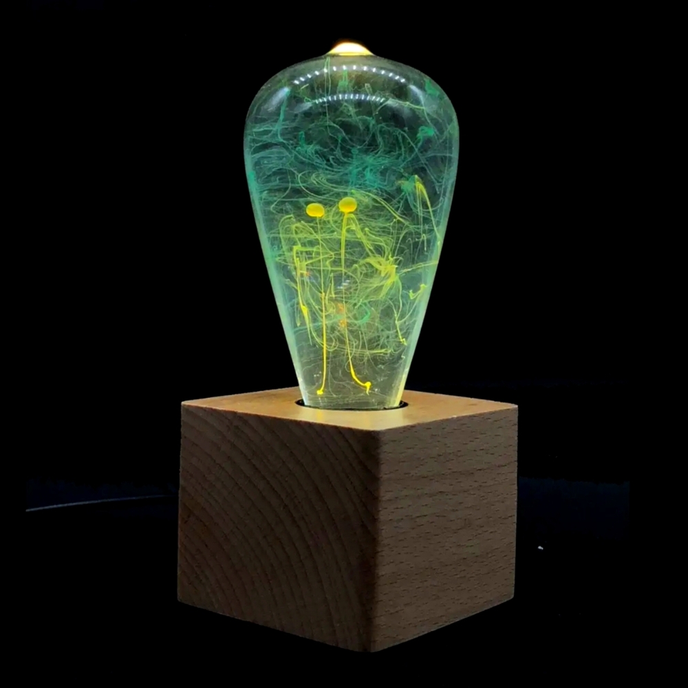 NWT Mind Lamp Light Bulb with Wooden Base